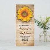 Hochzeitsprogramme für Holz und Sonnenblumen Programm (Stehend Vorderseite)