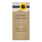 Hochzeitsprogramme für Kraft, Spitzen und Navy mit Werbekarte (Vorne)