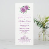 Hochzeitsprogramme für lila Rose Programm (Stehend Vorderseite)