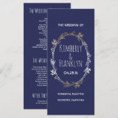 Hochzeitsprogramme für Marinekranke und Goldfloren Programm (Vorne/Hinten)