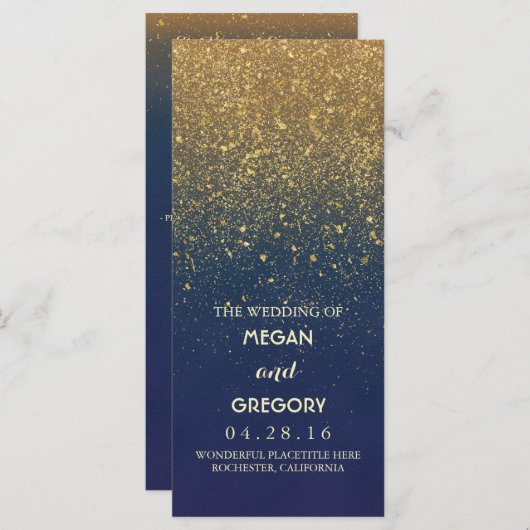 Hochzeitsprogramme für Marinesoldaten und Gold Gli Programm (Vorne/Hinten)