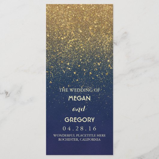 Hochzeitsprogramme für Marinesoldaten und Gold Gli Programm (Vorderseite)