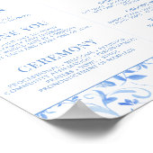 Hochzeitsprogramme für Navy Blue Folk Poster (Ecke)