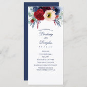 Hochzeitsprogramme für Navy Blue und Burgund Red F Programm (Vorne/Hinten)