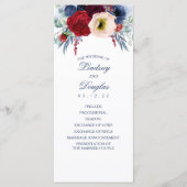 Hochzeitsprogramme für Navy Blue und Burgund Red F Programm (Vorderseite)