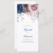 Hochzeitsprogramme für Navy Blue und Mauve Floral Programm (Vorne/Hinten)