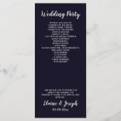 Hochzeitsprogramme für Navy-Classic-Monogramm Programm (Rückseite)