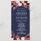 Hochzeitsprogramme für Navy Fall Marsala Blush Peo Programm (Vorne/Hinten)