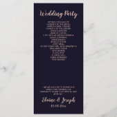 Hochzeitsprogramme für Navy Rose Programm (Rückseite)