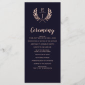 Hochzeitsprogramme für Navy Rose Programm (Vorderseite)