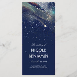Hochzeitsprogramme für Navy und Gold Shooting Star Programm