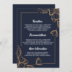 Hochzeitsprogramme für Navy und Golden Blues Einladung