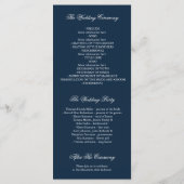 Hochzeitsprogramme für Navy und Rose Gold Glitzer Programm (Rückseite)