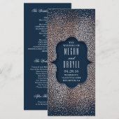 Hochzeitsprogramme für Navy und Rose Gold Glitzer Programm (Vorne/Hinten)