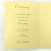 Hochzeitsprogramme für Orangen- und Leichtgelbe Ro Dreifach-gefaltete Programmkarte (Innen Erste Seite)