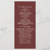 Hochzeitsprogramme für rosa Strände Programm (Rückseite)