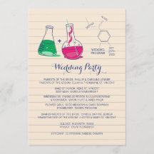 Hochzeitsprogramme für rosa und grüne Chemie