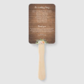 Hochzeitsprogramme für Rustikal und Blume Fächer (Rückseite)