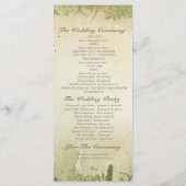 Hochzeitsprogramme für rustikale Wälder Programm (Rückseite)