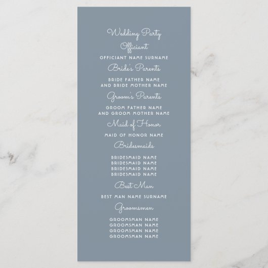 Hochzeitsprogramme für Schwarz und Dusty Rose Programm (Rückseite)