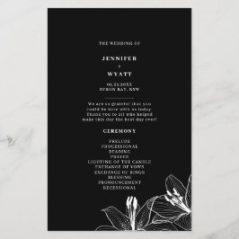 Hochzeitsprogramme für Schwarz-Weiß-Lilien