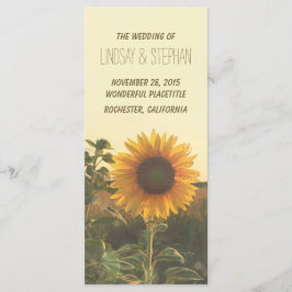 Hochzeitsprogramme für Sonnenblumen Programm