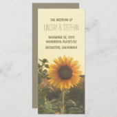 Hochzeitsprogramme für Sonnenblumen Programm (Vorne/Hinten)