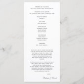 Hochzeitsprogramme für Spitzen und Ribbon Programm (Rückseite)