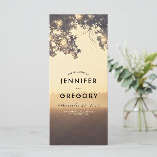 Hochzeitsprogramme für Treppenzweige Sommer-Abend Programm (Stehend Vorderseite)