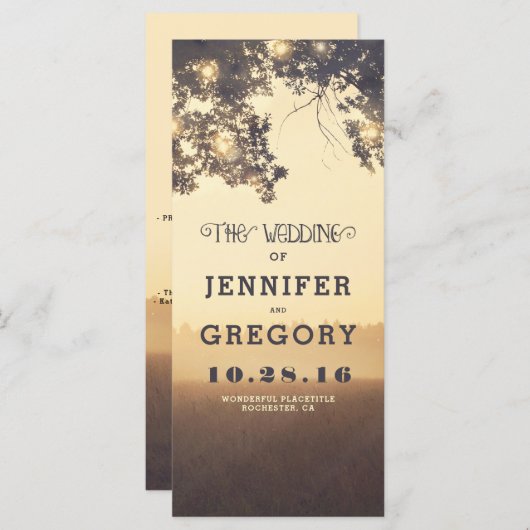 Hochzeitsprogramme für Treppenzweige Sommer-Abend Programm (Vorne/Hinten)