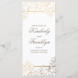 Hochzeitsprogramme für Vintage Blumen und Gold Programm