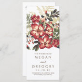 Hochzeitsprogramme für Vintage burgundische Blume Programm (Vorne/Hinten)