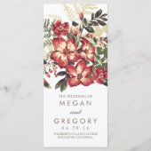 Hochzeitsprogramme für Vintage burgundische Blume Programm (Vorderseite)