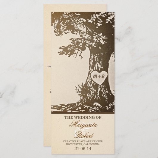 Hochzeitsprogramme für Vintage Liebe Programm (Vorne/Hinten)