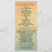 Hochzeitsprogramme für Wasseranker Programm (Rückseite)