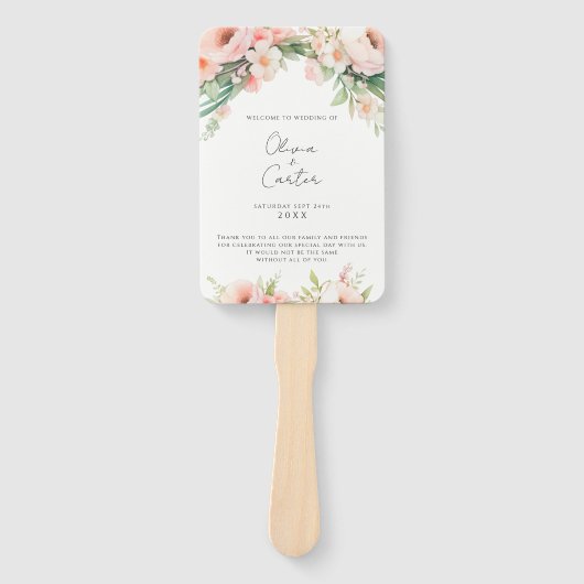 Hochzeitsprogramme für Wasserfarben Fächer (Vorderseite)