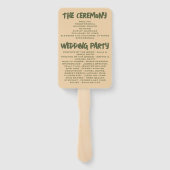 Hochzeitsprogramme für Wasserfarben Fächer (Rückseite)