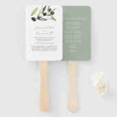 Hochzeitsprogramme für Wasserfarben Olive Branch G Fächer (Vorne und Hinten)