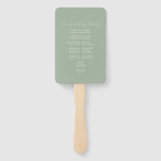 Hochzeitsprogramme für Wasserfarben Olive Branch G Fächer (Rückseite)