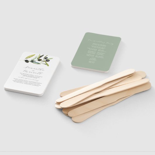 Hochzeitsprogramme für Wasserfarben Olive Branch G Fächer (Non-assembled)