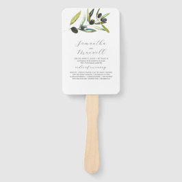 Hochzeitsprogramme für Wasserfarben Olive Branch G Fächer