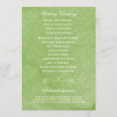 Hochzeitsprogramme für Wasserfarben Programm (Rückseite)