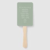 Hochzeitsprogramme für Wasserfarben Rosemary Green Fächer (Rückseite)