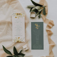 Hochzeitsprogramme für Wasserfarben-Sonnenblumen