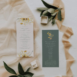 Hochzeitsprogramme für Wasserfarben-Sonnenblumen