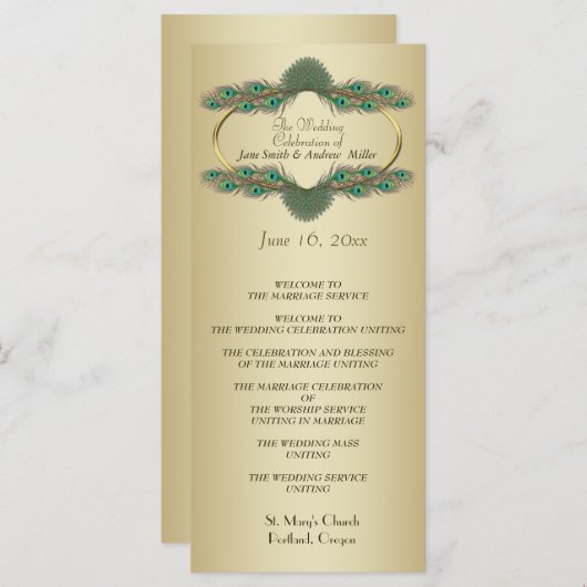 Hochzeitsprogramme - Gold Programm (Vorne/Hinten)