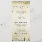 Hochzeitsprogramme im ländlichen Wald Programm (Rückseite)