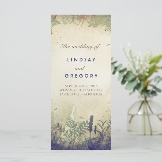 Hochzeitsprogramme im ländlichen Wald Programm (Stehend Vorderseite)