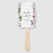 Hochzeitsprogramme in Aquarellfarbe Rosa Fächer (Vorderseite)