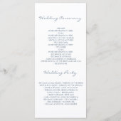 Hochzeitsprogramme in blau-rosa, florale Aquarellf Programm (Rückseite)